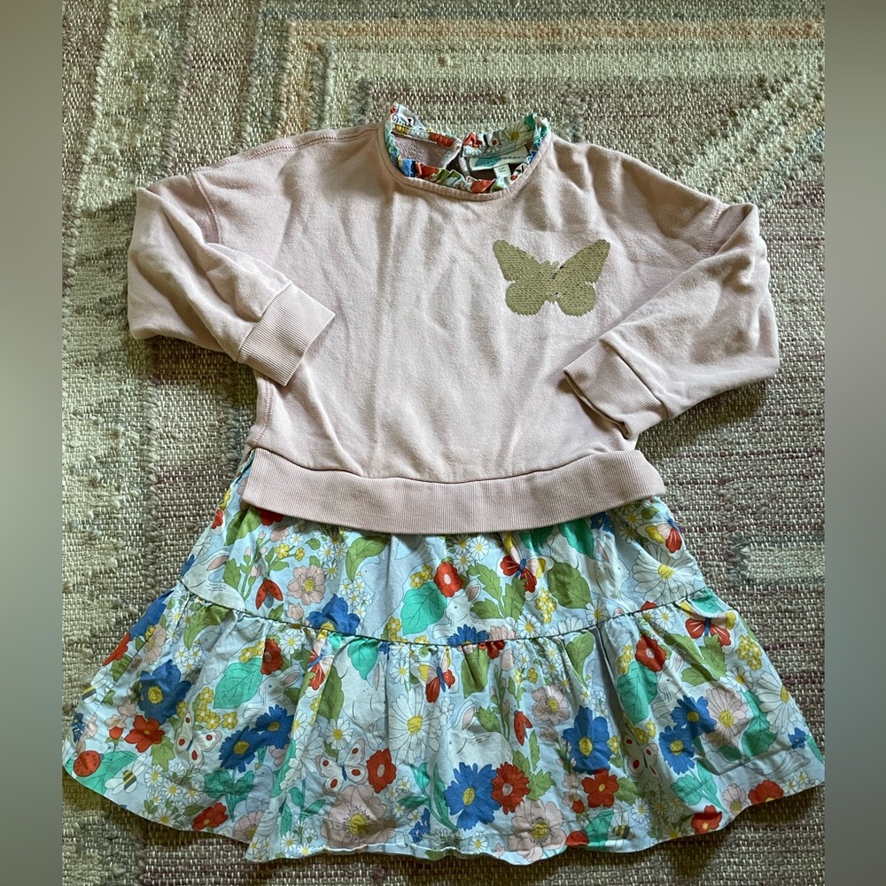 Mini Boden toddler girl sequin appliqué dress
